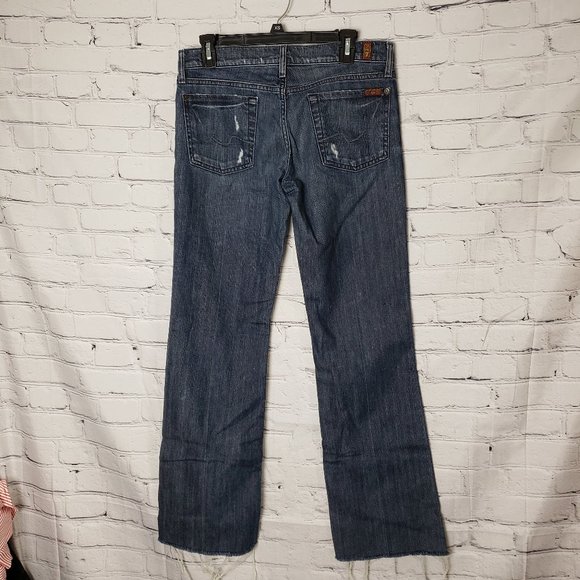7 FOR ALL MANKIND Distressed Raw Hem Jeans - Picture 5 of 6